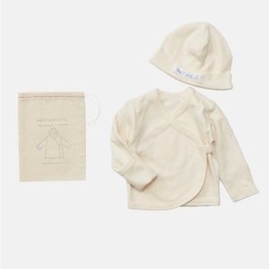 fog linen organic cotton baby cap & cardigan